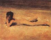 John Singer Sargent Ragazzo nudo sulla spiaggia oil painting artist